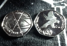 2017 Sir Isaac Newton 50p & falcon Fifty Pence Coin from a Sealed Bags