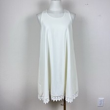 Everleigh Dress Womens Small Mini Swing Sleeveless Lace Boho Cottage Ivory