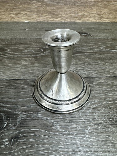 Vintage Sterling Silver Cement Filled Candle Holders With Hallmark