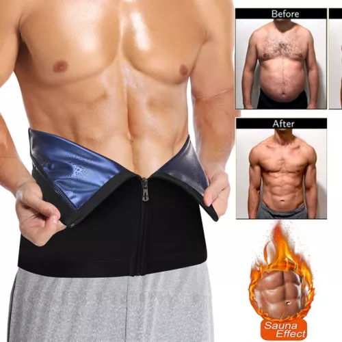 Herren Taillenschneider Saunagürtel Schweiß Body Shaper Fatburner Shapewear Band Wrap - Bild 1 von 25