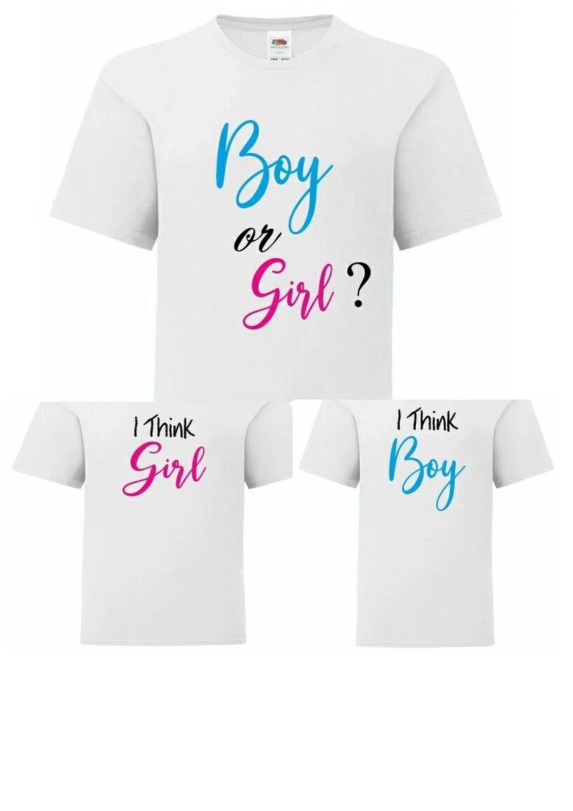 Baby Gender Reveal T Shirts Girl or Boy Announcement Unisex