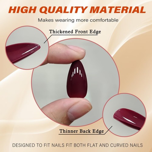 576pc Medium Press on Nails Almond Fake Nails Full Cover Acrylic Nails Press ... - Picture 4 of 8