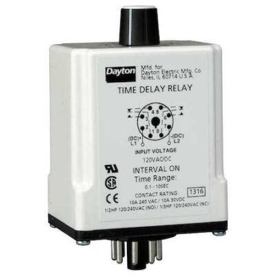 Dayton 1Egc7 Time Delay Relay,120Vac/Dc,10A,Dpdt