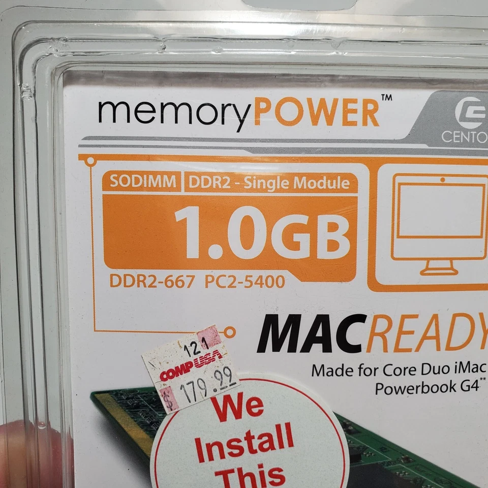 New Centon Memory Power MACReady COMPUTER RAM 2GB DDR2-667 PC2-5400 MSRP 179.99 - Image 2 of 4