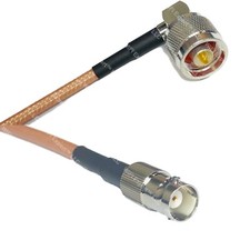 RG400 N MALE ANGLE to BNC FEMALE RF Cable FAST-SHIP LOT