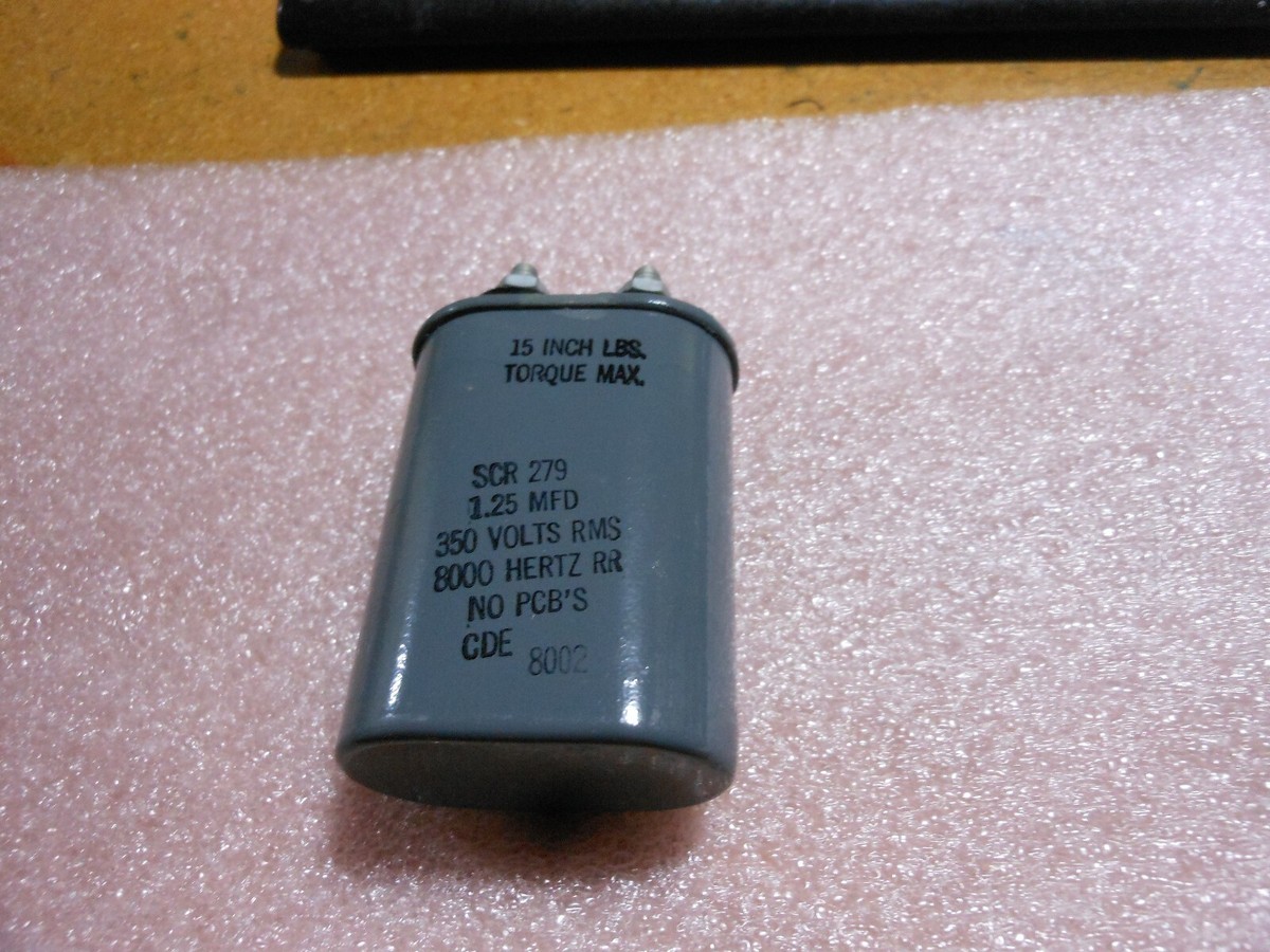 CDE CAPACITOR 1.25 MFD PART # SCR279 NSN: 5910-00-247-8343