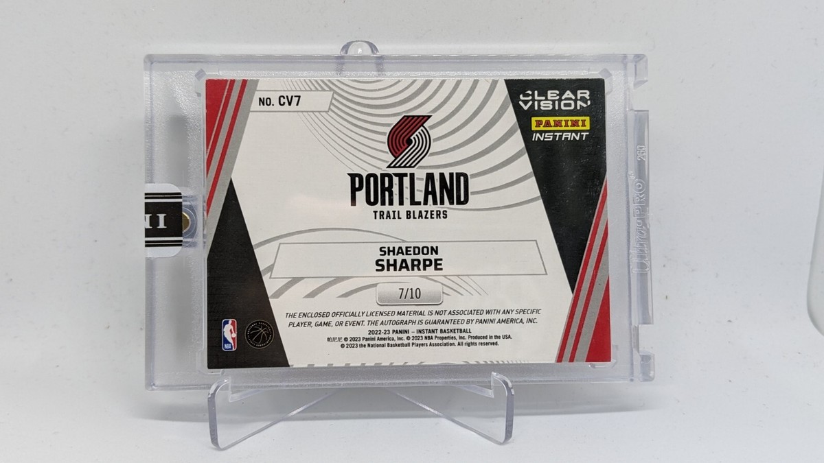 2022-23 Panini Instant NBA Shaedon Sharpe Clear Vision Rookie RC 