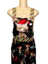 Christmas Cat Overalls Velvet Jumper Romper Juniors XS/S No Boundaries Holiday