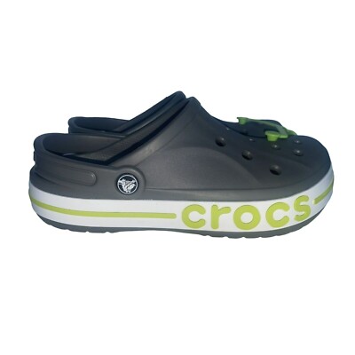 Crocs Unisex-Adult Bayaband Clogs, Charcoal/Volt Green, 7  display picture 1