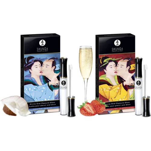 Shunga Divine Oral Pleasure Warming, Cooling, Tingling Flavored Lip Gloss