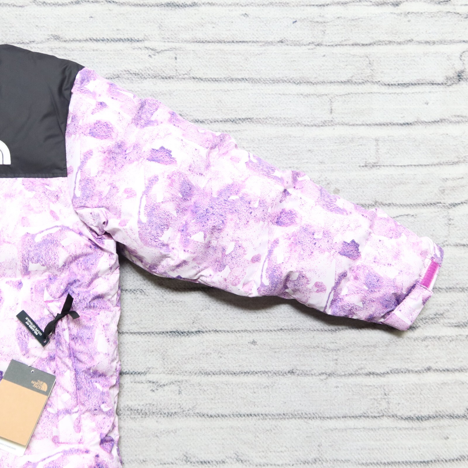 New North Face 1996 Retro Nuptse Print Quilted Down Jacket Womens Size XL Purple image 6