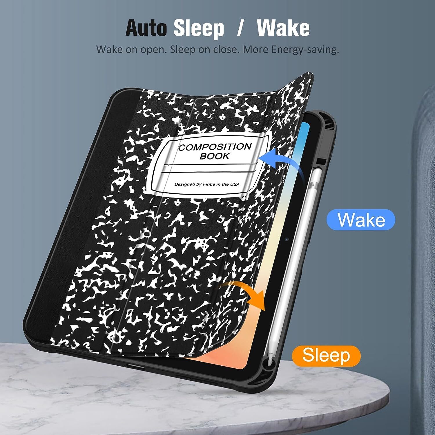 For iPad 10th Gen 2022 10.9'' SlimShell Case Flexible Soft TPU Stand Back Cover Chainsaw