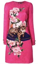 Dolce & Gabbana Cotton & Silk Brocade Dress In Pink Size 40 IT