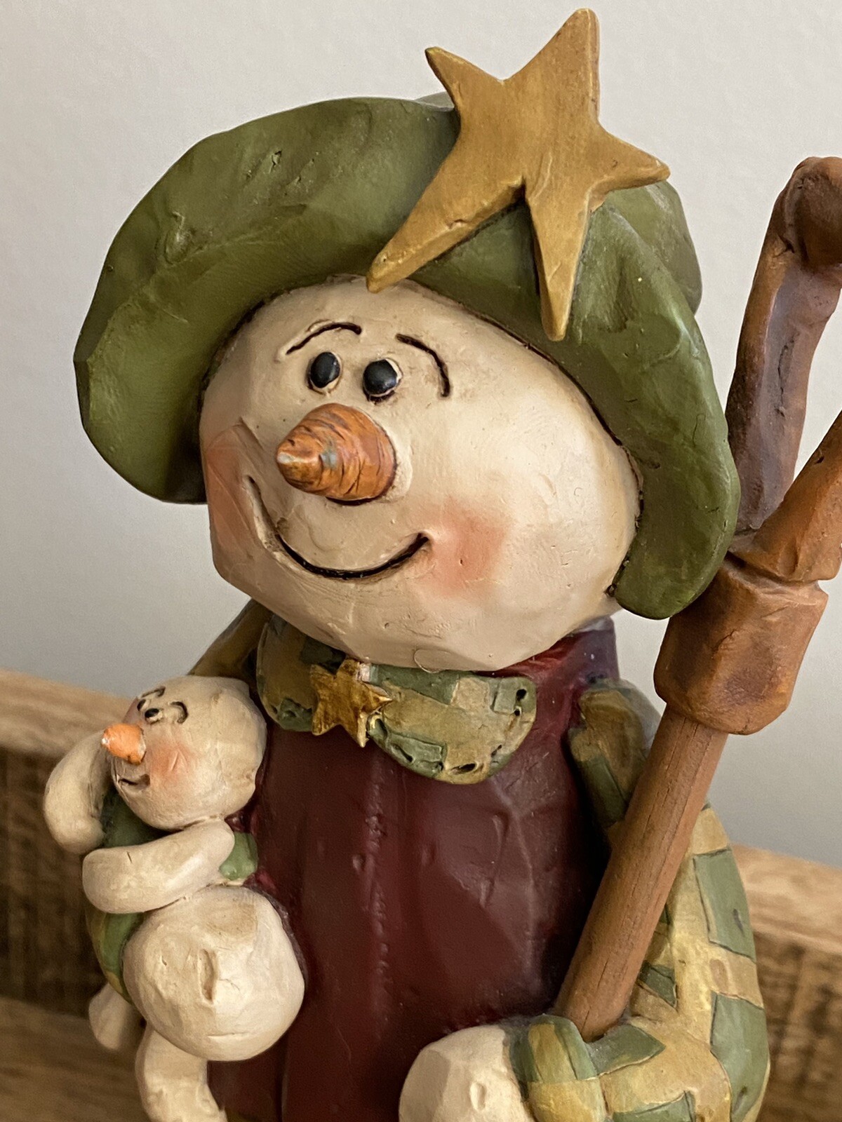 Blossom Bucket Winter Christmas Snow Woman Lady Figurine Shovel Baby Suzi