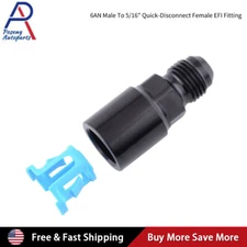 5/16 to 6AN EFI Fuel Rail Line Fitting Adapter Quick Disconnect Push Hardline