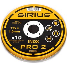 Image of Sirius PRO-2 115mm x 1mm Universal Cutting Discs 115mm Pack of 10