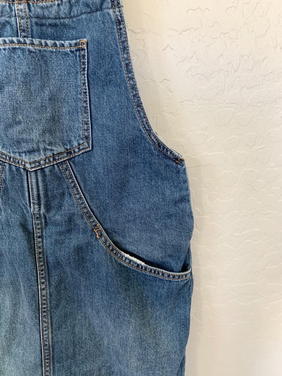 Gap Girl's XL Bib Overall Denim Dress with Rainbow Straps Light Distressing  | eBay