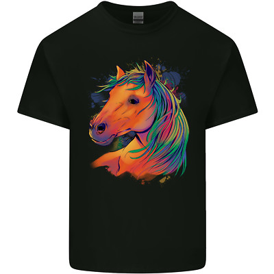 Pferdekopf Reitsport Herren T-Shirt leicht Baumwolle