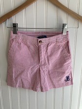 Polo Ralph Lauren Girls Chino Pink/White Striped Striped Shorts Size 6 NWOT