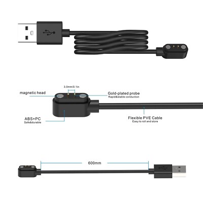 Cavo Ricarica Magnetico Per Smartwatch | 2 Pin (2.84mm), Compatibile Yamay, Letsfit, Umidigi, Willful