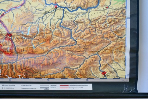 VINTAGE | SCHULWANDKARTE BRD & DDR GERMANY GDR WANDKARTE | WALL CHART 1975 - Bild 15 von 19