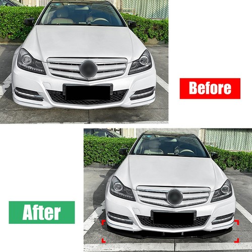 Carbon Look Front Spoiler Splitter Lip For Benz C-class Sedan W204 2011-2014 - Picture 3 of 9