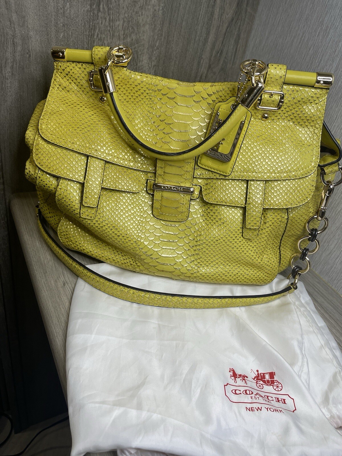 Coach ~ Abby Pinnacle Python Leather Crossbody Sa… - image 13