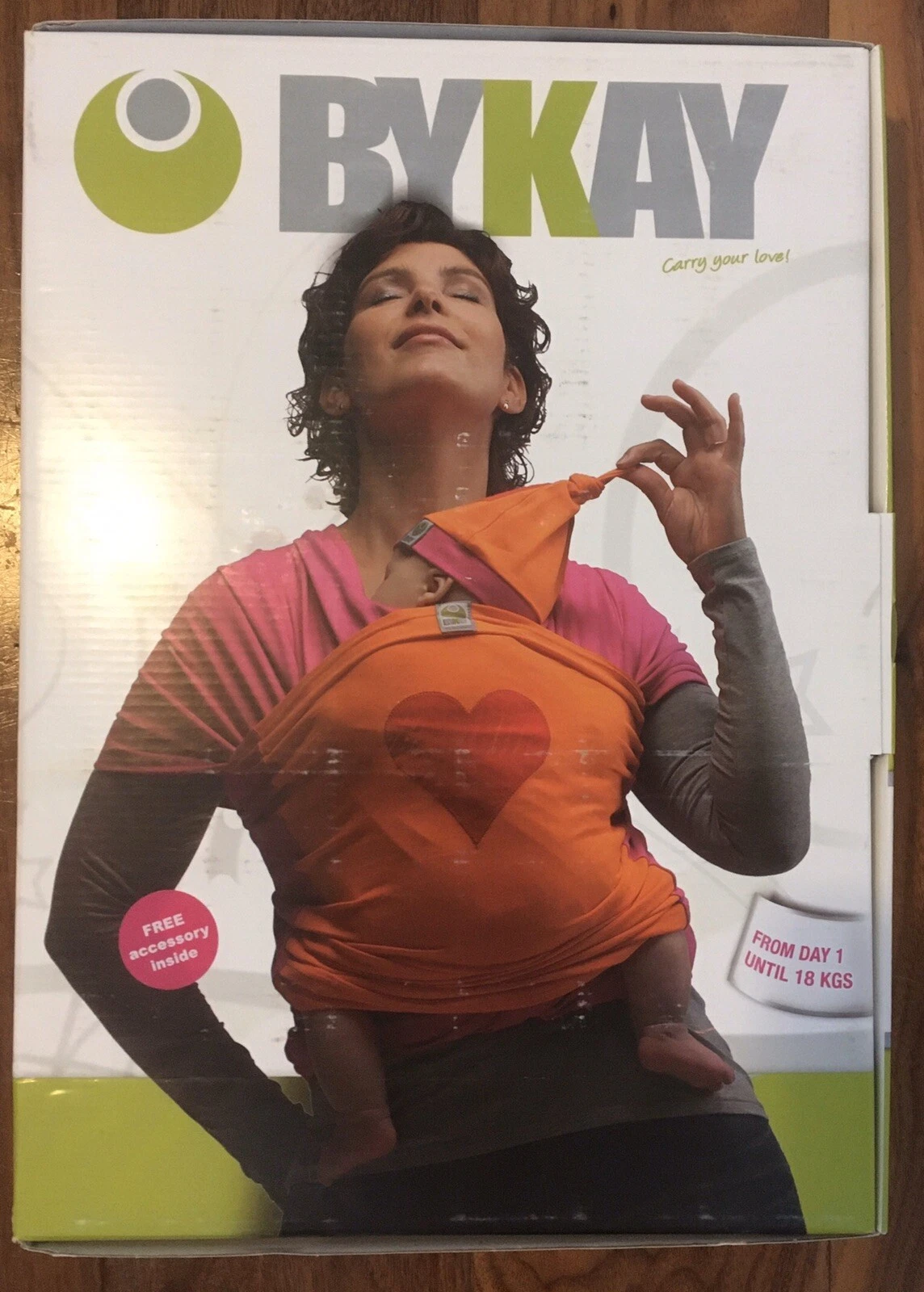 BNIB NEW BYKAY BABY CARRIER FROM BIRTH SIZE MEDIUM ANTHRACITE & BABY HAT