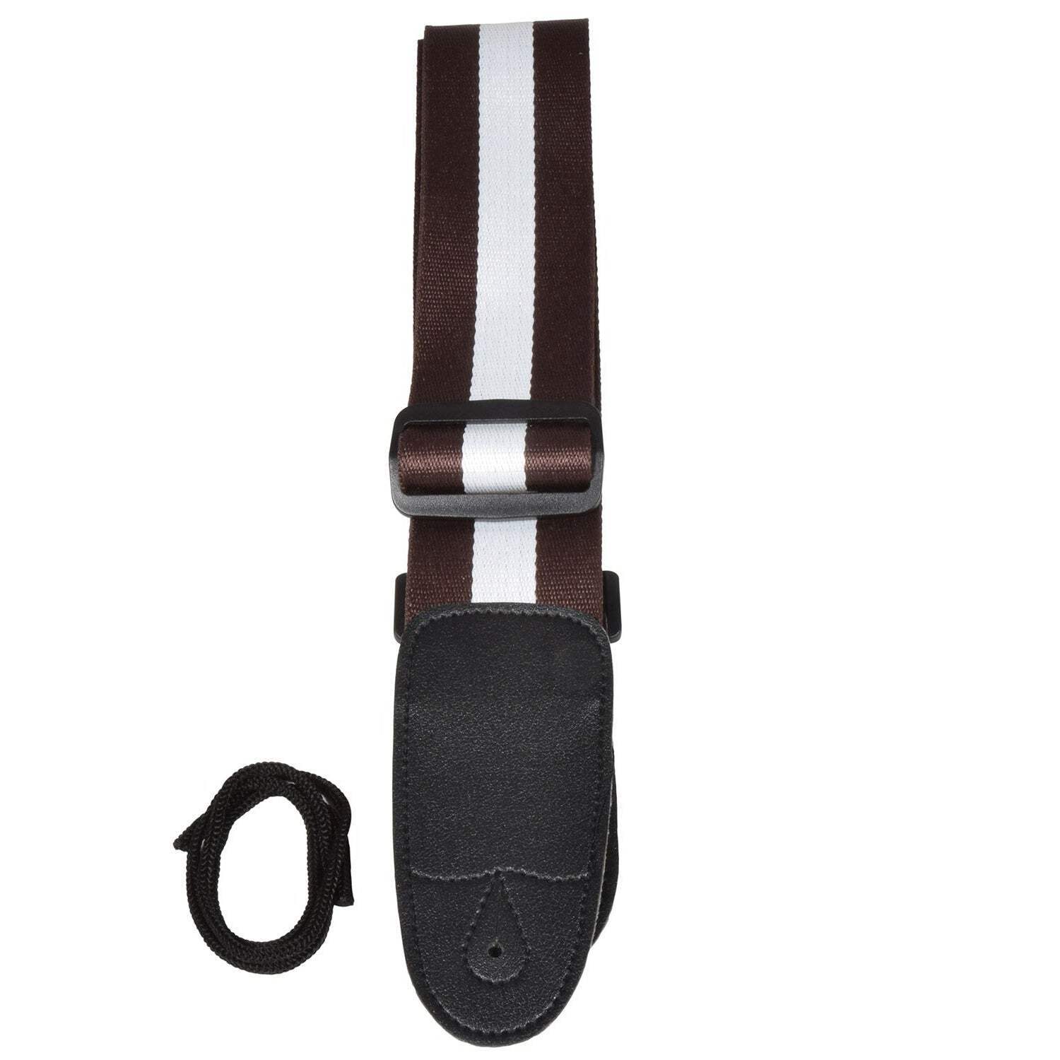 White Stripe Guitar Strap On Webbing