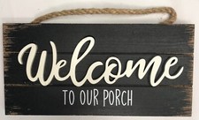 WELCOME TO OUR PORCH Wooden Sign with Raised Letters Home Decor Country Look 