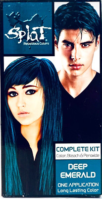 1 Box Splat Rebellious Colors Deep Emerald Complete Kit With Bleach & Peroxide