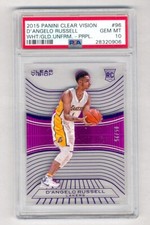 D'ANGELO RUSSELL 2015-16 CLEAR VISION WHITE/GOLD PURPLE RC #5/25 PSA 10 POP 1