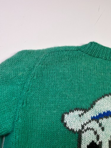 Vintage 1980s Child's Donald Duck Intarsia Knit V-Neck Cardigan Acrylic - Picture 11 of 11