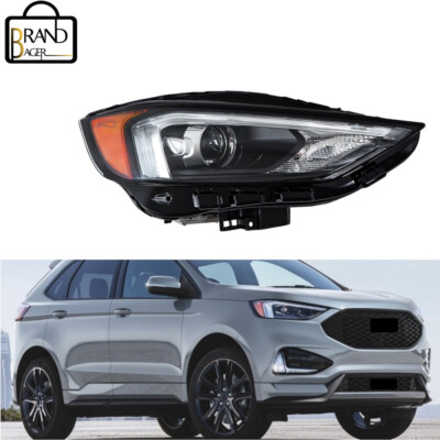 Right Side For 2019-2021-2023 Ford Edge Black w/LED DRL Headlight Assembly