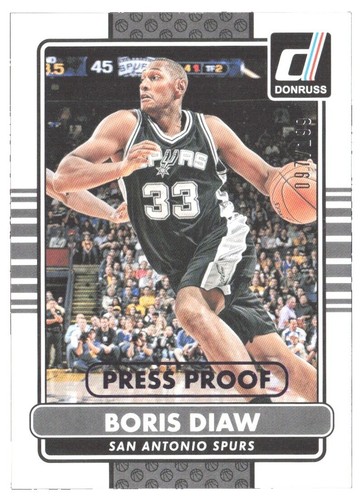 BORIS DIAW CHARLOTTE SIGNED CARD PHOENIX SUNS SAN ANTONIO SPURS