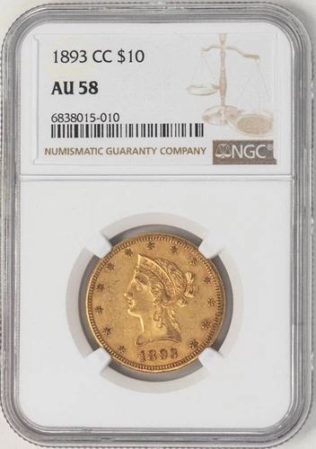 1893-CC $10 Gold Liberty AU58 NGC 949098-14