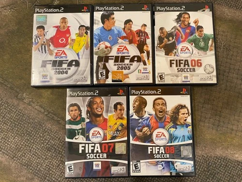 5 Games FIFA Soccer 04 05 06 07 08 PS2 CIB Tested