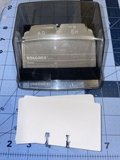 Vintage Rolodex black S300C Made In USA Covered Card File Blank Cards Dividers