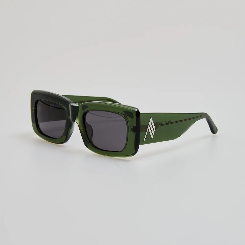 THE ATTICO x LINDA FARROW MARFA SUNGLASSES MILITARY GREEN