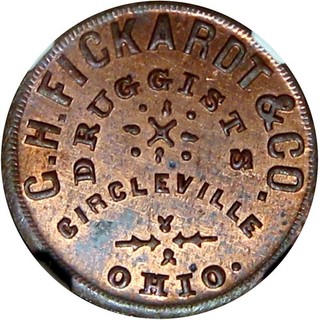 1863 Circleville Ohio Civil War Token Fickardt & Co Druggists R7 NGC MS64 RB