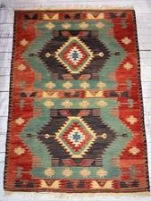 Modern Kilim Wool Jute Rug Natural Textured Flatweave Area Rug