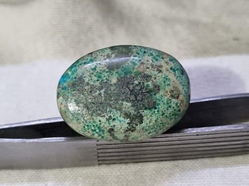 Pietra Preziosa Sciolta Forma Ovale Turchese Naturale Certificata Non Trattata 40,36 Ct - Foto 4 di 6