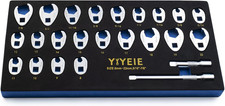 38 Drive Crows Foot Wrench Set 24pcs Flare Nut Crowfoot Wrench Set Metric 