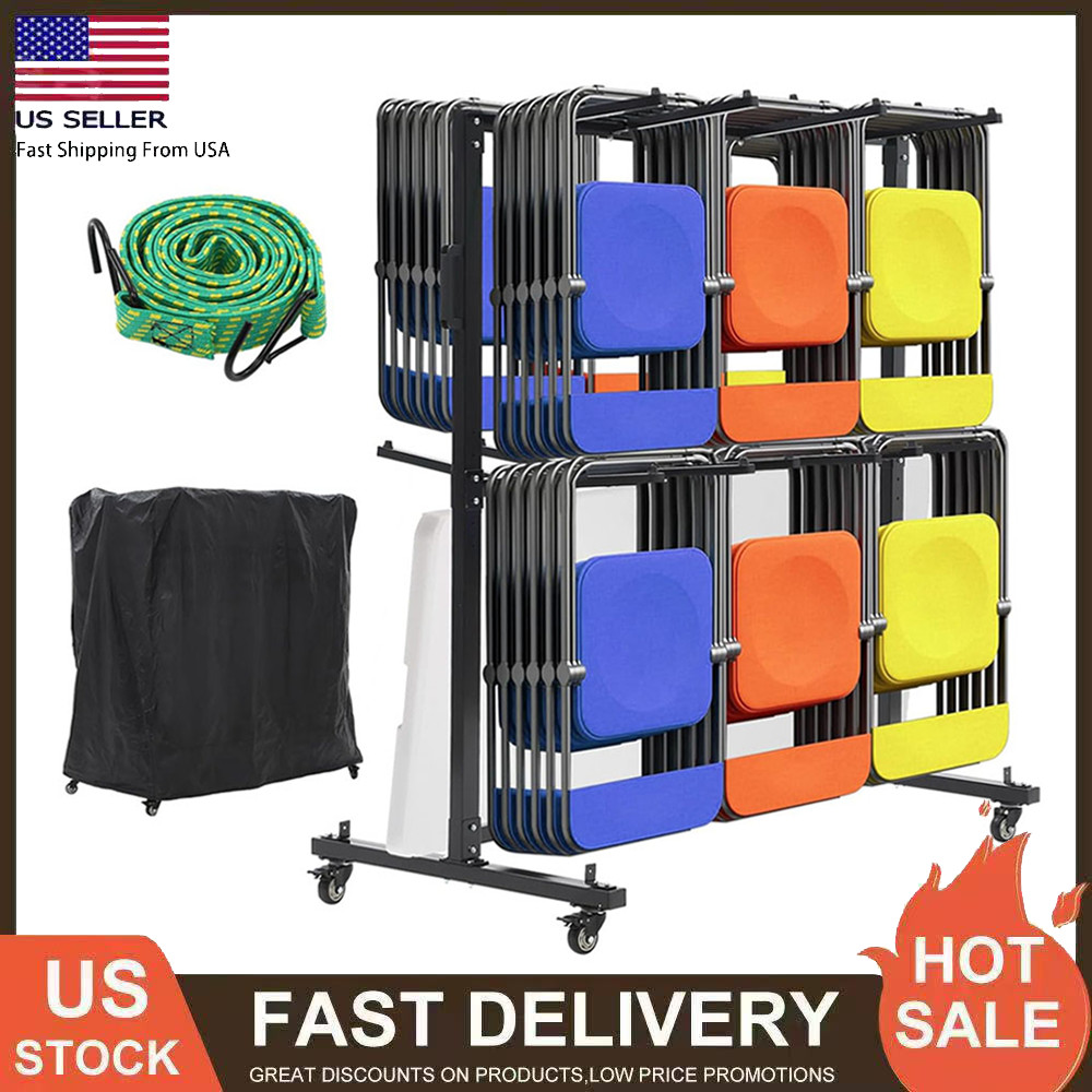 800 LBS Folding Chair Storage Rack Cart for 84 Chairs or 42 Chairs & 12 Tables