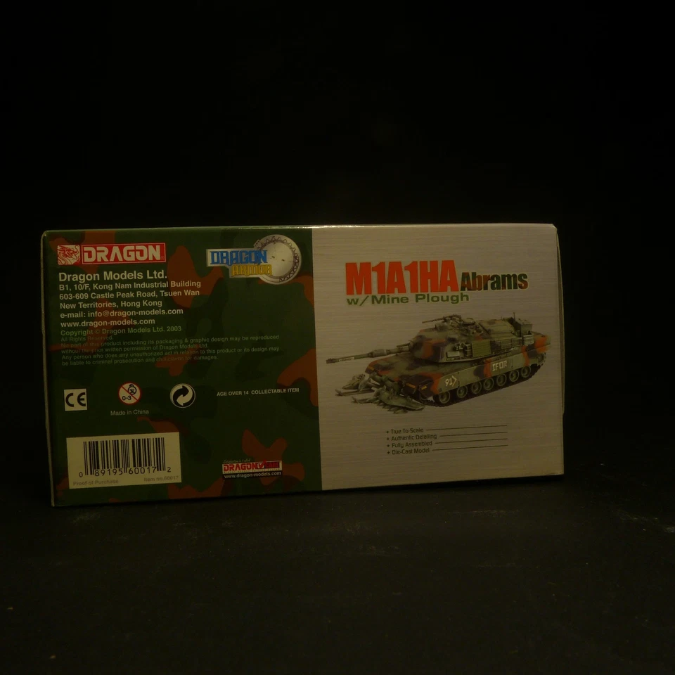 DRAGON ARMOR 1:72 M1A1HA ABRAMS W/MINE PLOUGH APACHE TROOP 1-1 CAV BOSNIA 1996 - Immagine 2 di 3