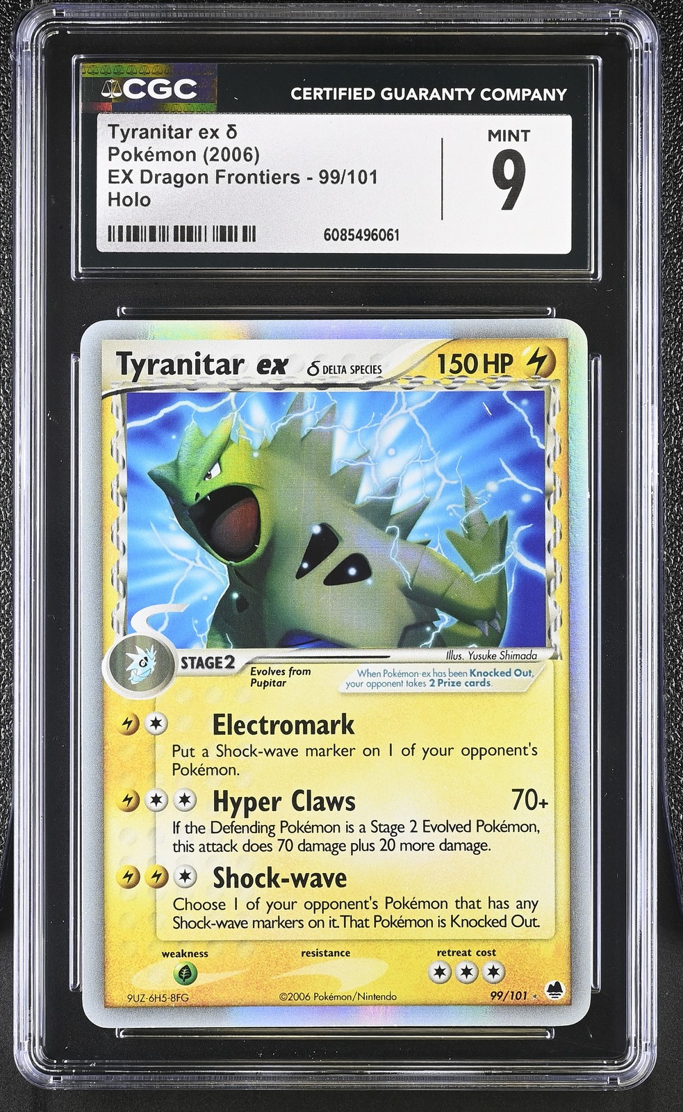 CGC 9 MINT Tyranitar ex 2006 EX Dragon Frontiers 99/101 Holo Pokemon Card