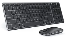 Bluetooth Keyboard & Mouse for Mac SKM64-2 Multi-Device Slim Wireless Gray