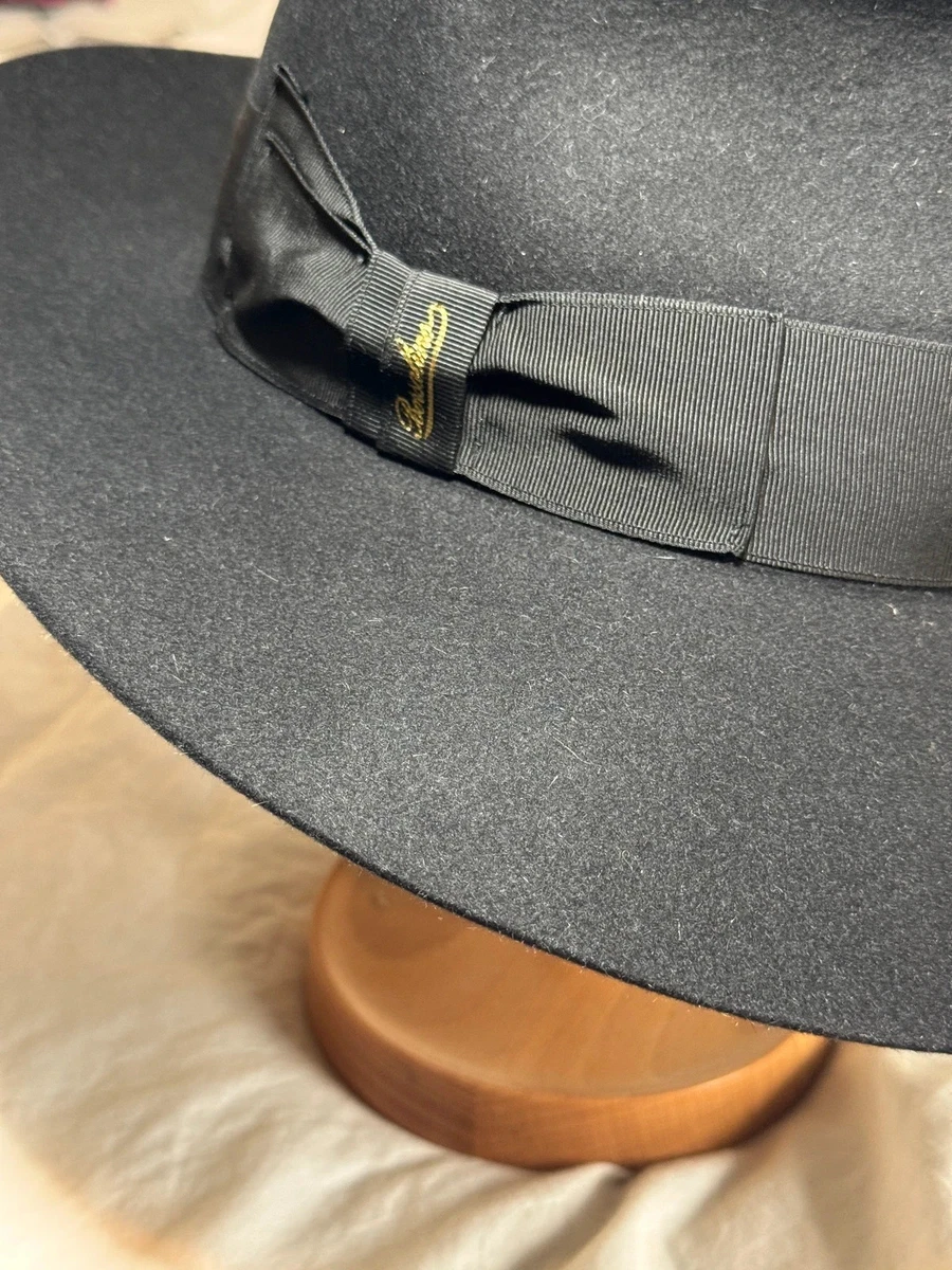 Fedora de fieltro negro Borsalino Alessandria talla 6 3/4/55 cm