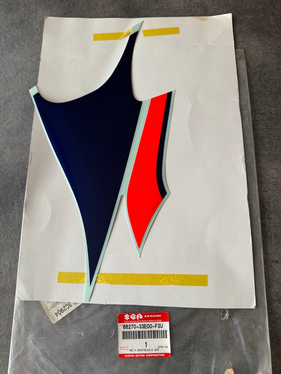 Sticker carénage Suzuki GSX-R 750 1996 vinyle haute résistance 68270