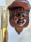 Antique Black Forrest Carved Bachus Green Man Wall Shelf Corbel — photo 5